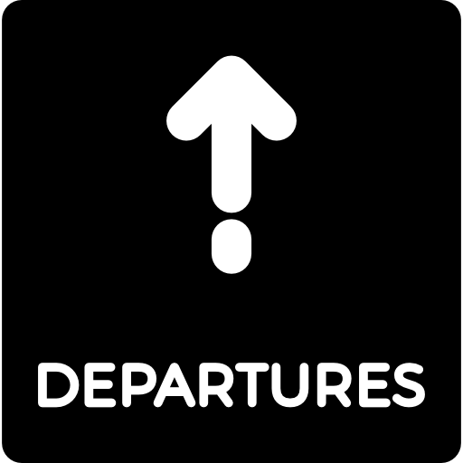 Departures sign